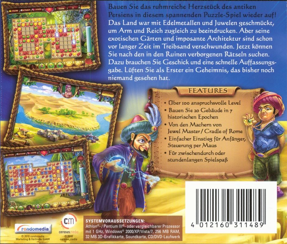 Back Cover for Cradle of Persia (Windows) (Software Pyramide release)