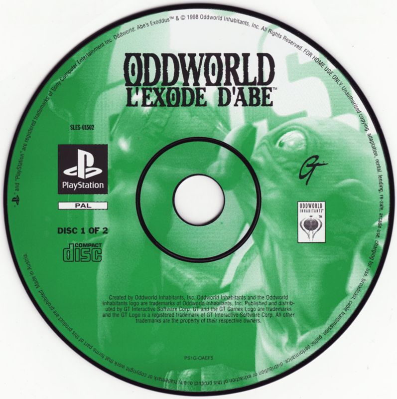 Media for Oddworld: Abe's Exoddus (PlayStation): Disc 1
