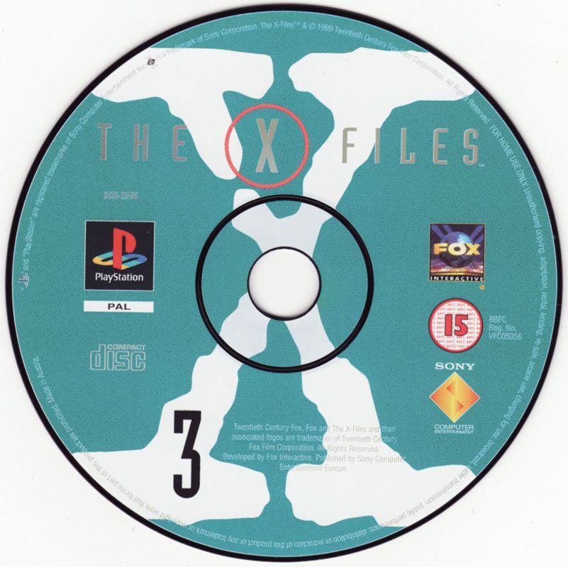 Media for The X-Files Game (PlayStation): Disc 3