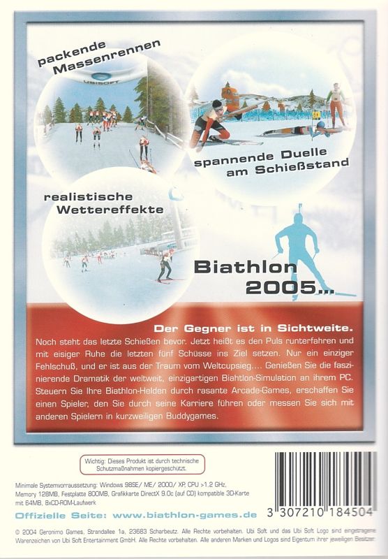 Back Cover for Biathlon 2005 (Windows)
