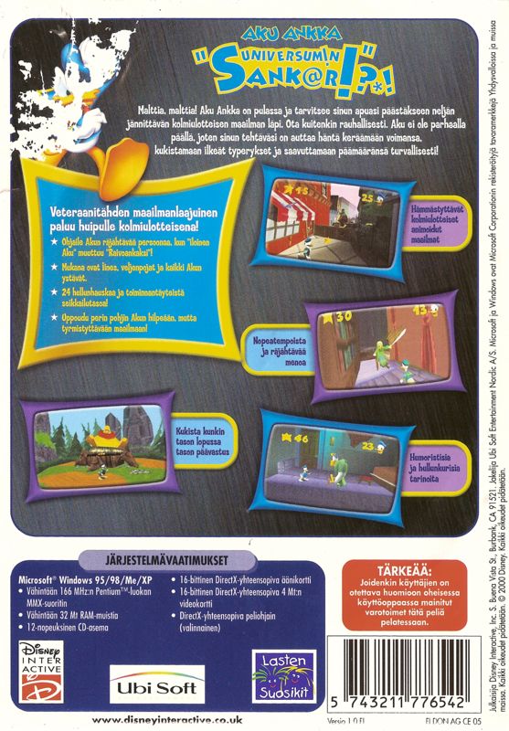 Back Cover for Disney's Donald Duck: Goin' Quackers (Windows)