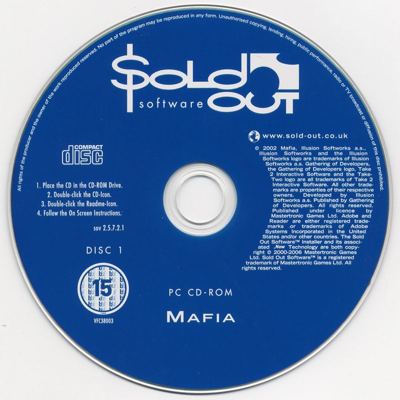 Media for Mafia (Windows) (Sold Out Software release): Disc 1/3