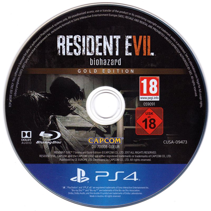 Resident Evil 7: Biohazard - Gold cover or packaging material - MobyGames