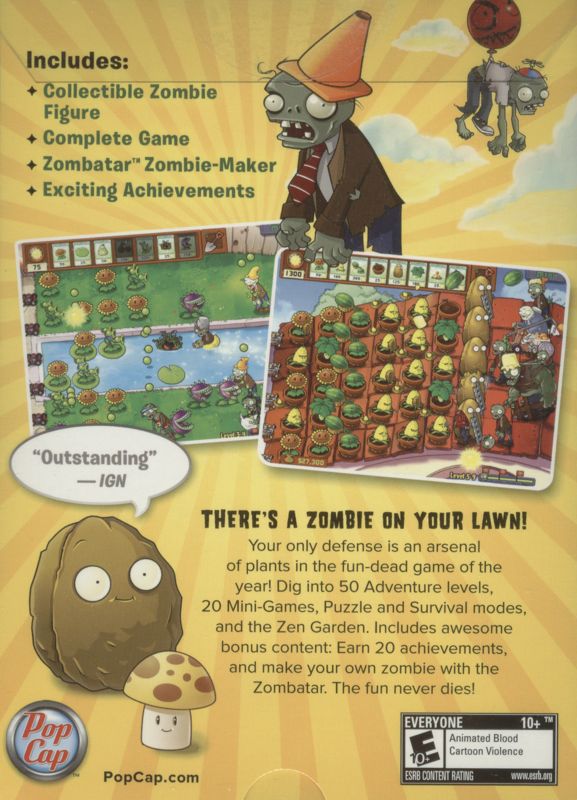 Back Cover for Plants vs. Zombies (Limited Edition) (Macintosh and Windows)