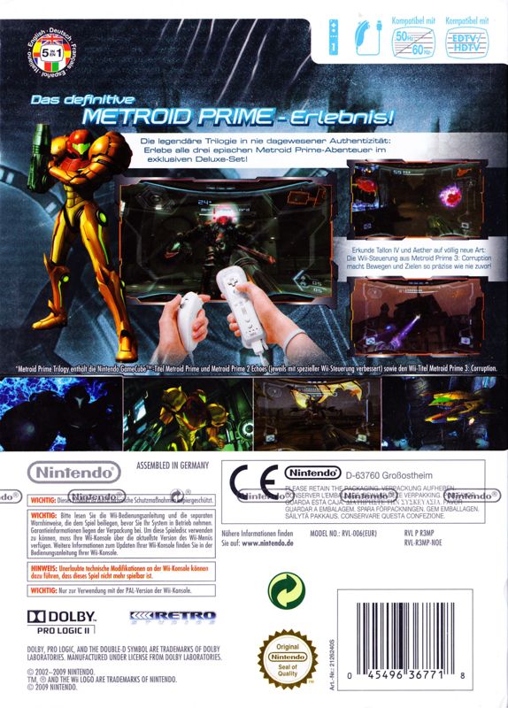 Back Cover for Metroid Prime Trilogy (Wii)