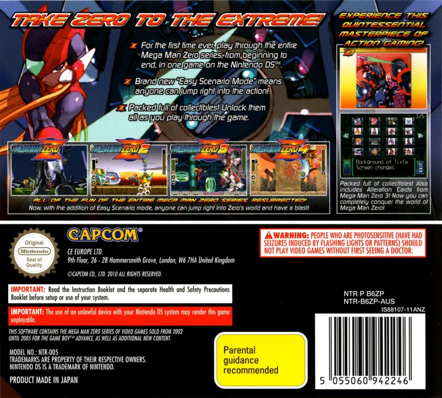 Back Cover for Mega Man Zero Collection (Nintendo DS)