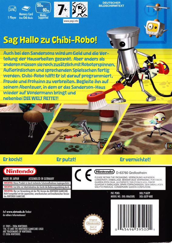Back Cover for Chibi-Robo! Plug into Adventure! (GameCube)
