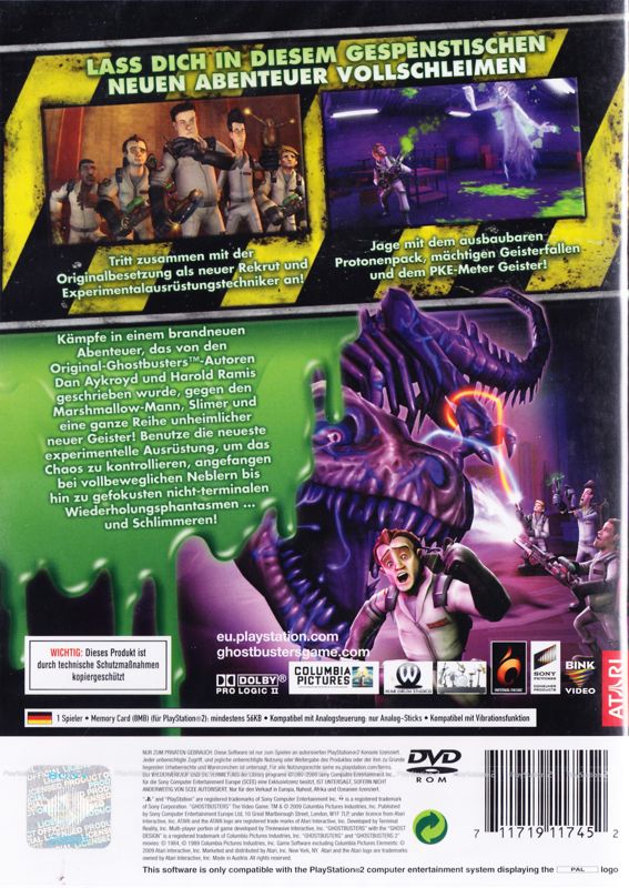 Back Cover for Ghostbusters: The Video Game (PlayStation 2)