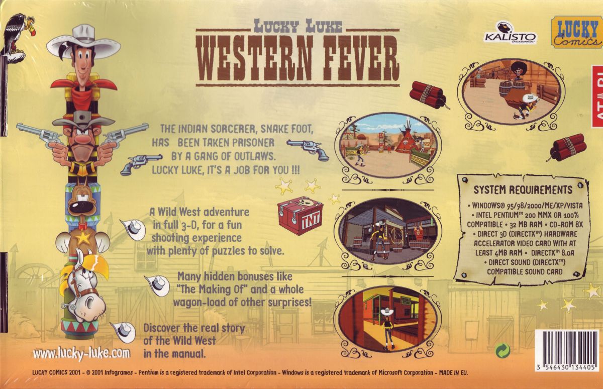 Back Cover for Lucky Luke: Western Fever (Windows) (Atari re-release)