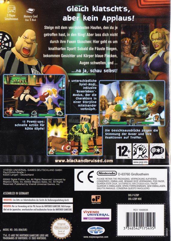 Back Cover for Black & Bruised (GameCube)