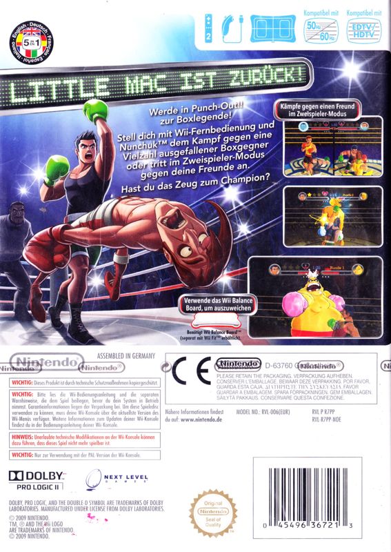 Back Cover for Punch-Out!! (Wii)