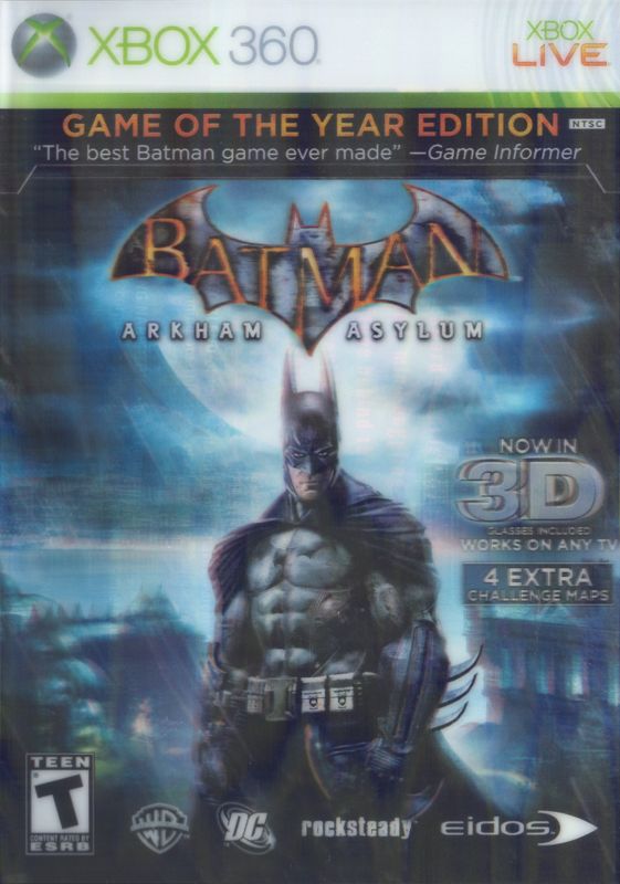 Front Cover for Batman: Arkham Asylum - Game of the Year Edition (Xbox 360) (Uses holographic lenticular)