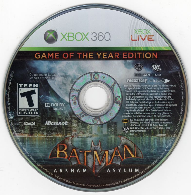 Media for Batman: Arkham Asylum - Game of the Year Edition (Xbox 360) (Uses holographic lenticular)
