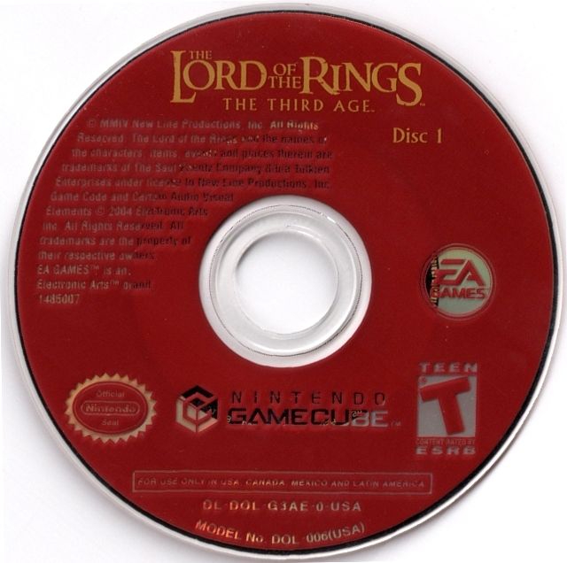 Media for The Lord of the Rings: The Third Age (GameCube): Disc 1