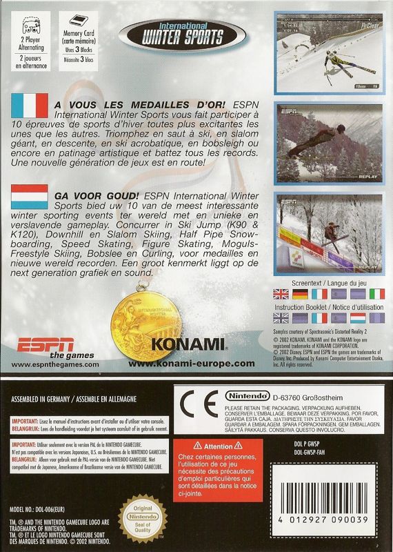 Back Cover for ESPN International Winter Sports 2002 (GameCube)