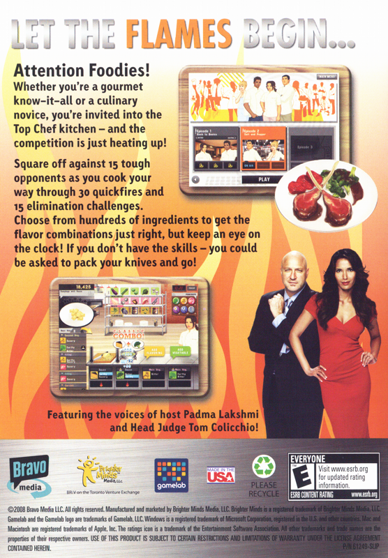 Back Cover for Top Chef: The Game (Macintosh and Windows)