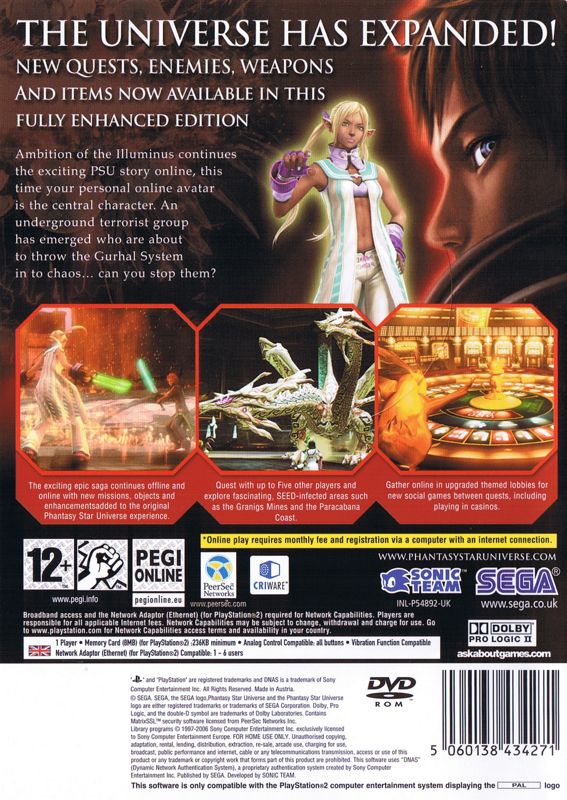 Phantasy Star Universe Sony PlayStation 2 Game