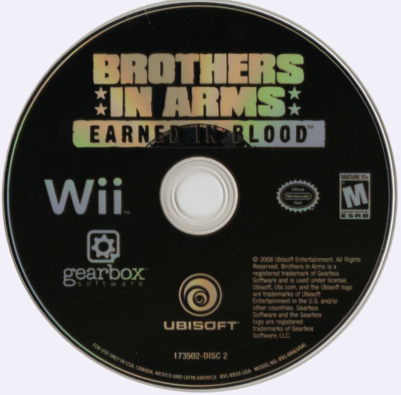 Media for Brothers in Arms: Double Time (Wii): Brothers in Arms: Earned in Blood disc