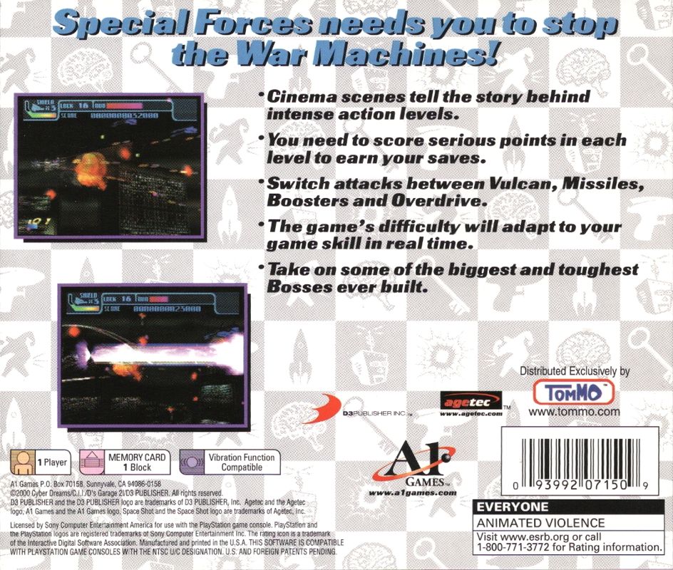 Back Cover for Shooter: Space Shot (PlayStation)