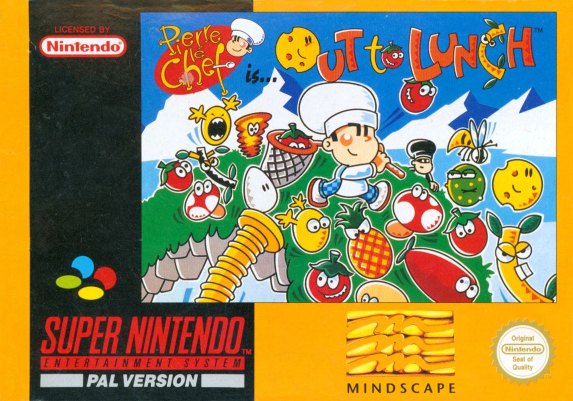 Front Cover for Pierre le Chef is... Out to Lunch (SNES)