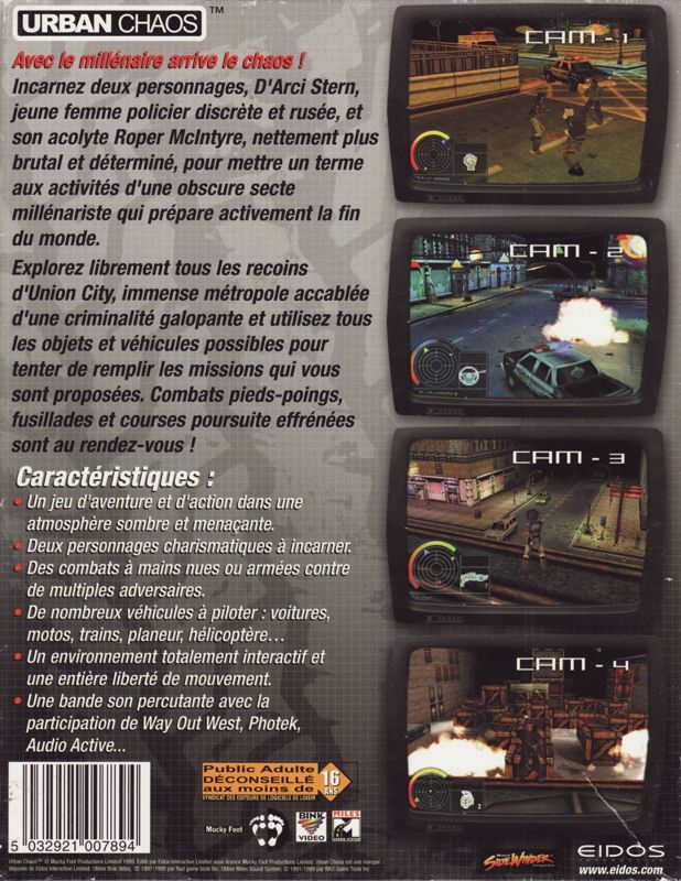 Back Cover for Urban Chaos (Windows)