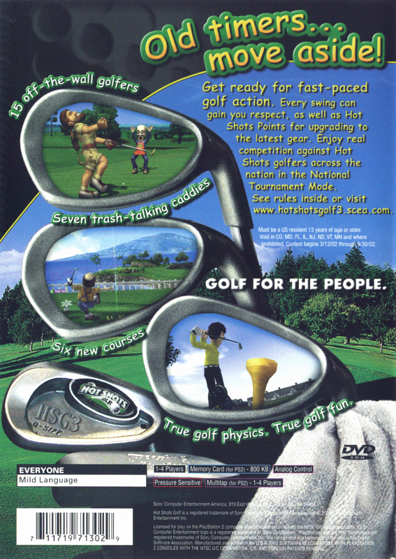 Back Cover for Hot Shots Golf 3 (PlayStation 2)