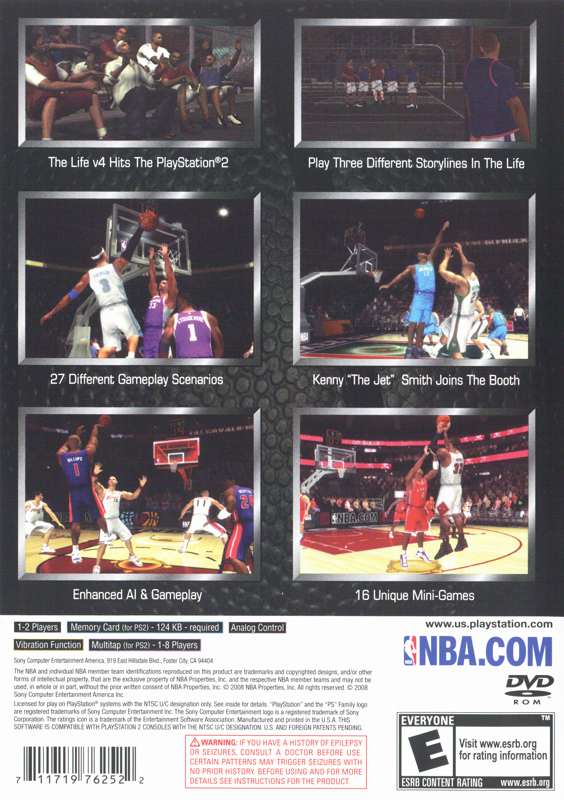 Back Cover for NBA 09: The Inside (PlayStation 2)