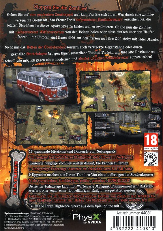 Back Cover for Zombie Driver (Windows)