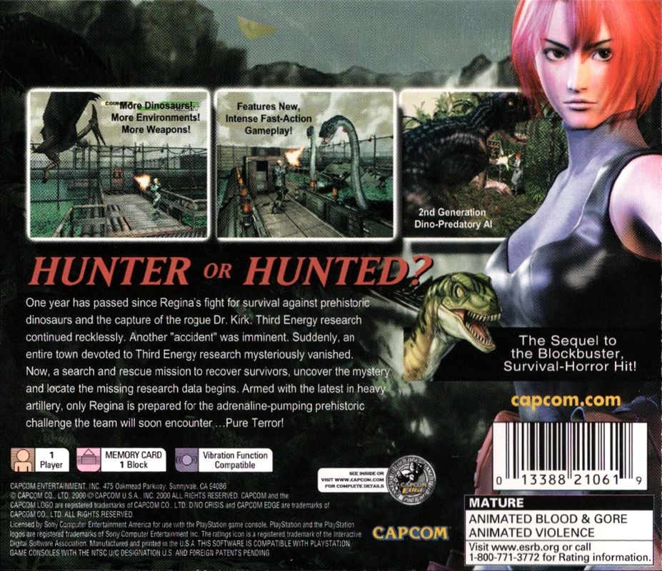 Back Cover for Dino Crisis 2 (PlayStation)