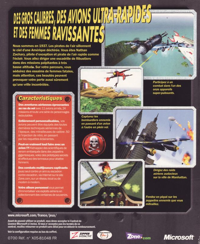 Back Cover for Crimson Skies (Windows)