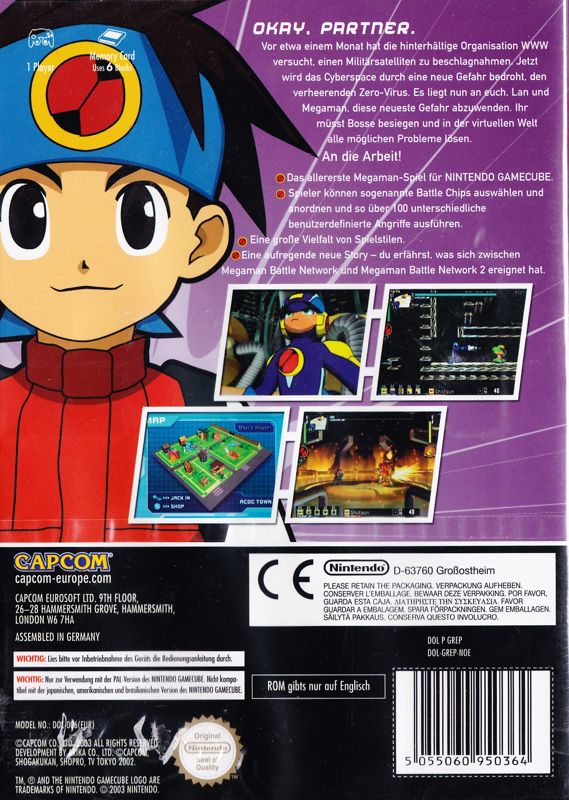 Back Cover for Mega Man: Network Transmission (GameCube)