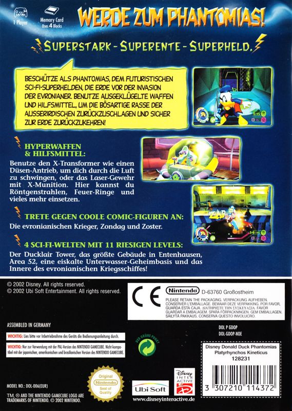 Back Cover for Disney's PK: Out of the Shadows (GameCube)