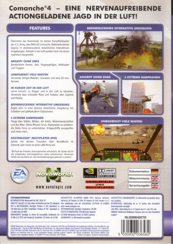 Back Cover for Comanche 4 (Windows) (EA Games Classics release)