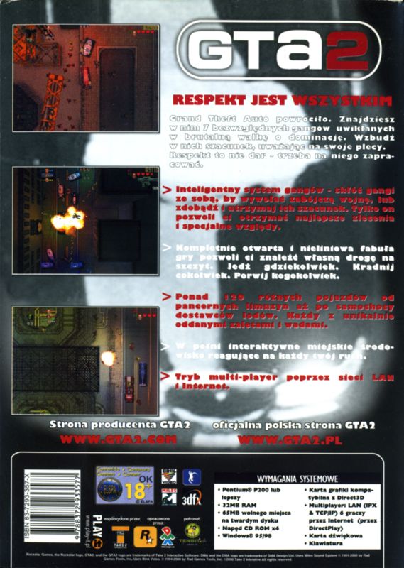 Back Cover for Grand Theft Auto 2 (Windows)