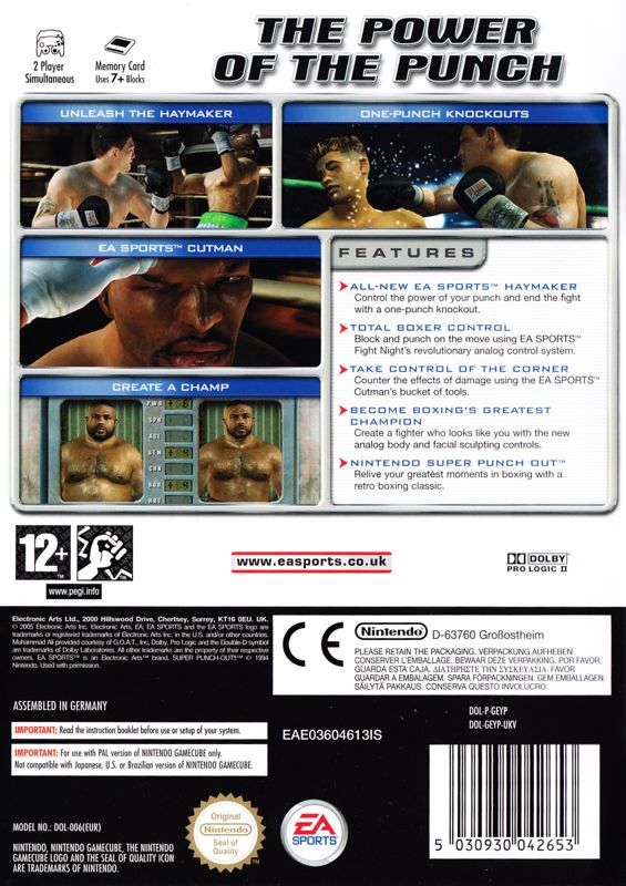 Back Cover for Fight Night Round 2 (GameCube)