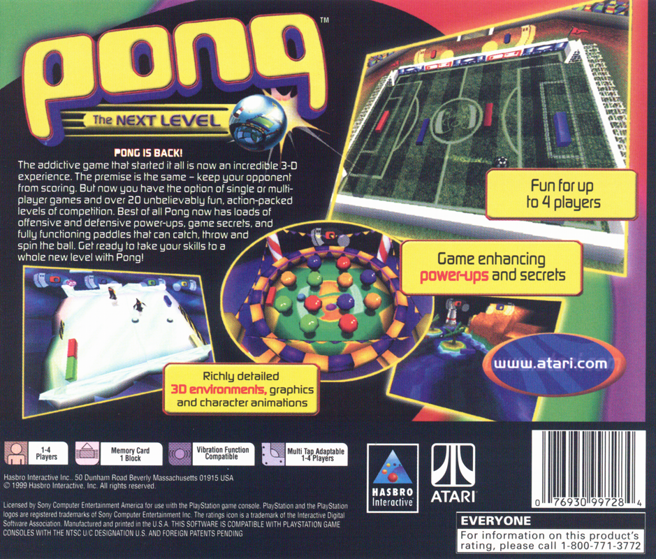 Back Cover for Pong: The Next Level (PlayStation)