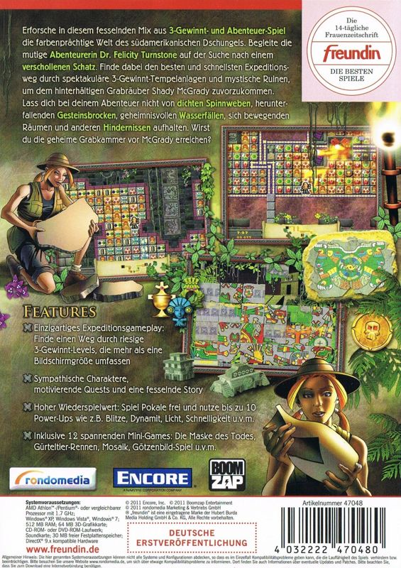 Back Cover for Jewels of Cleopatra 2: Aztec Mysteries (Windows) (Freundin release)