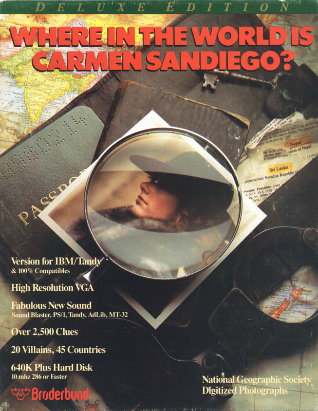 Front Cover for Where in the World Is Carmen Sandiego? (Deluxe Edition) (DOS) (Alternate disks)