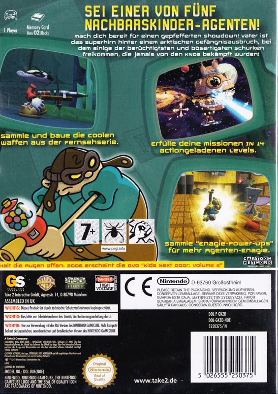 Back Cover for Codename: Kids Next Door - Operation: V.I.D.E.O.G.A.M.E. (GameCube)
