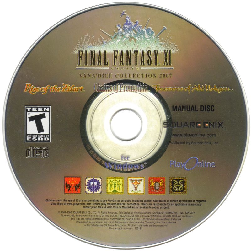 Media for Final Fantasy XI Online (Windows): Manual Disc