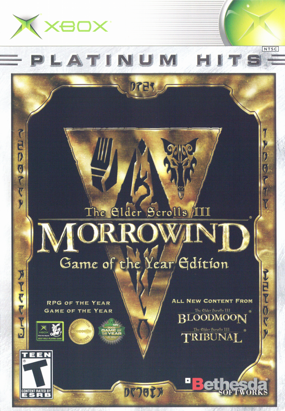 Front Cover for The Elder Scrolls III: Morrowind - Game of the Year Edition (Xbox) (Platinum Hits release)
