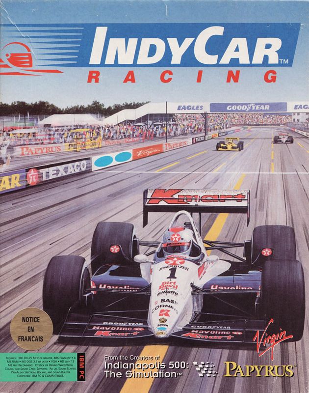 Front Cover for IndyCar Racing (DOS) (1st release)