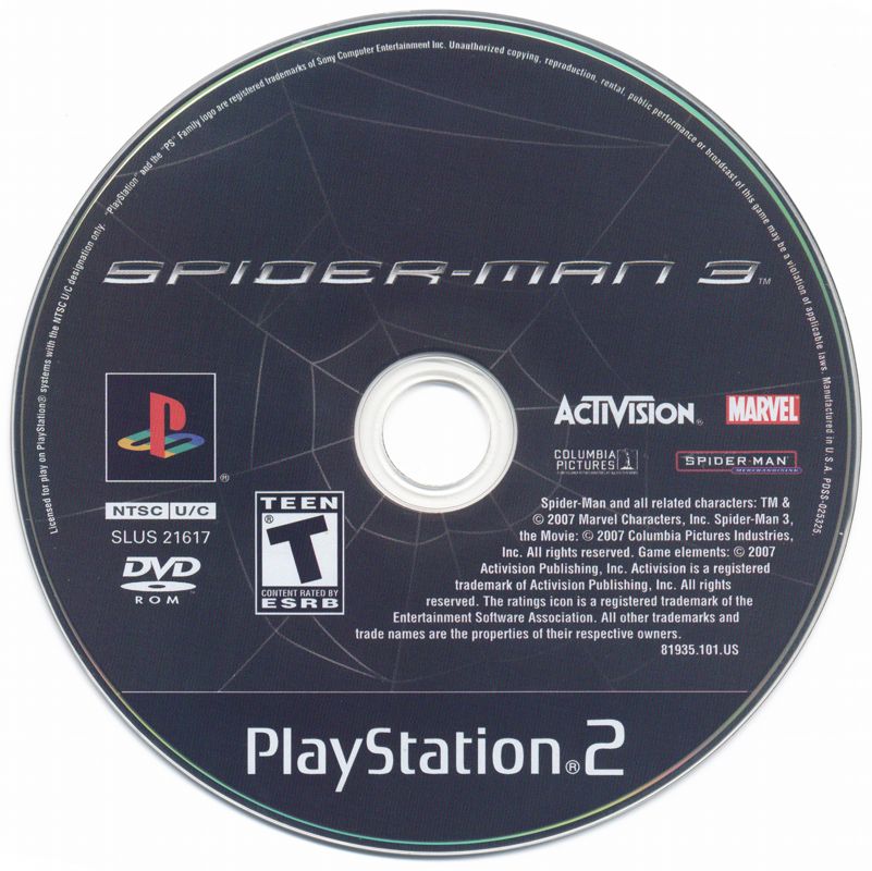 Spider-Man 3 cover or packaging material - MobyGames