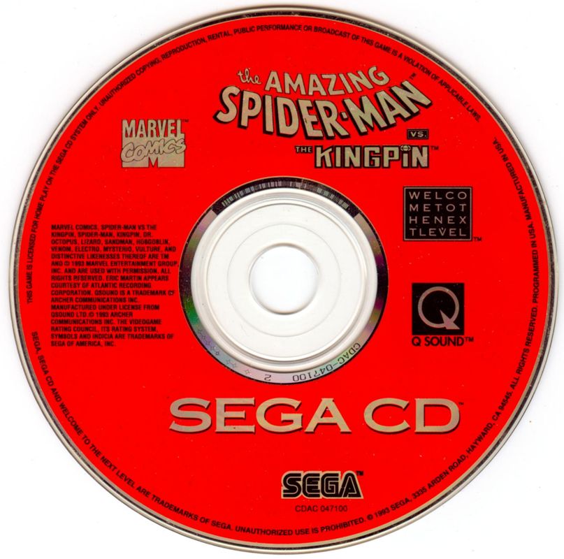 Media for The Amazing Spider-Man vs. The Kingpin (SEGA CD)