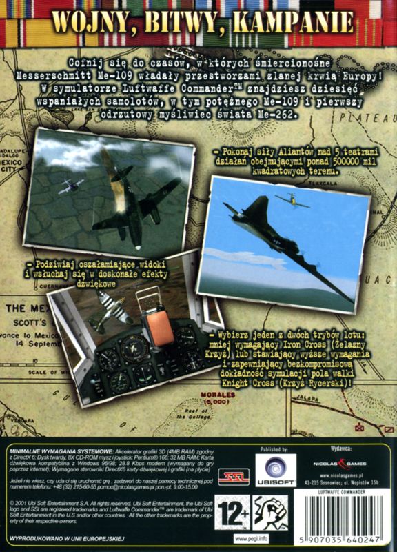 Back Cover for Luftwaffe Commander: WWII Combat Flight Simulator (Windows) (Wojny, Bitwy, Kampanie release)