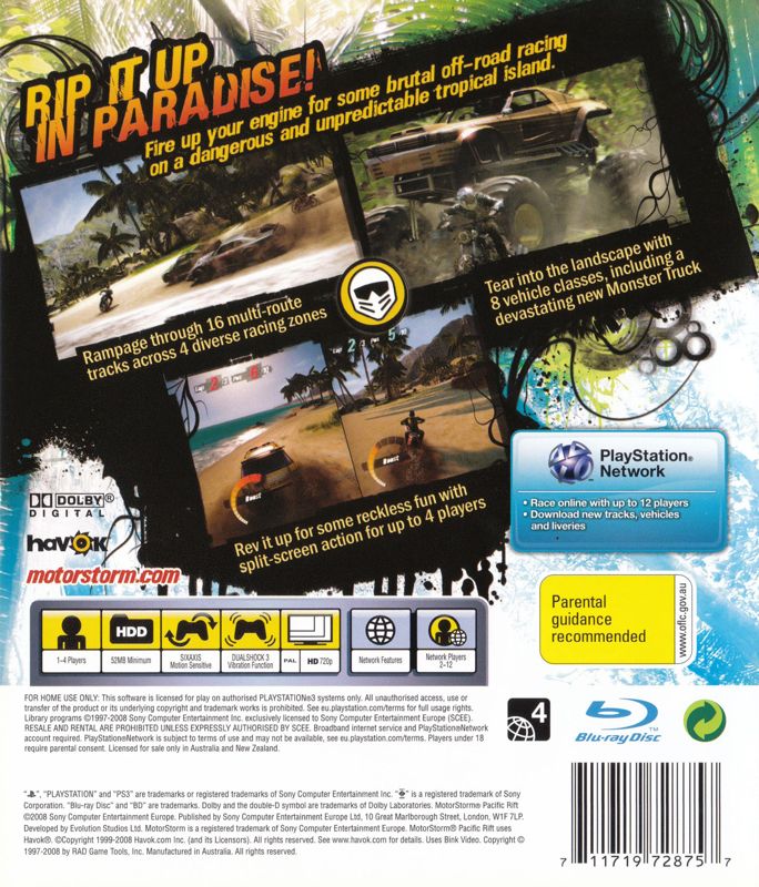 MotorStorm Pacific Rift cover or packaging material MobyGames