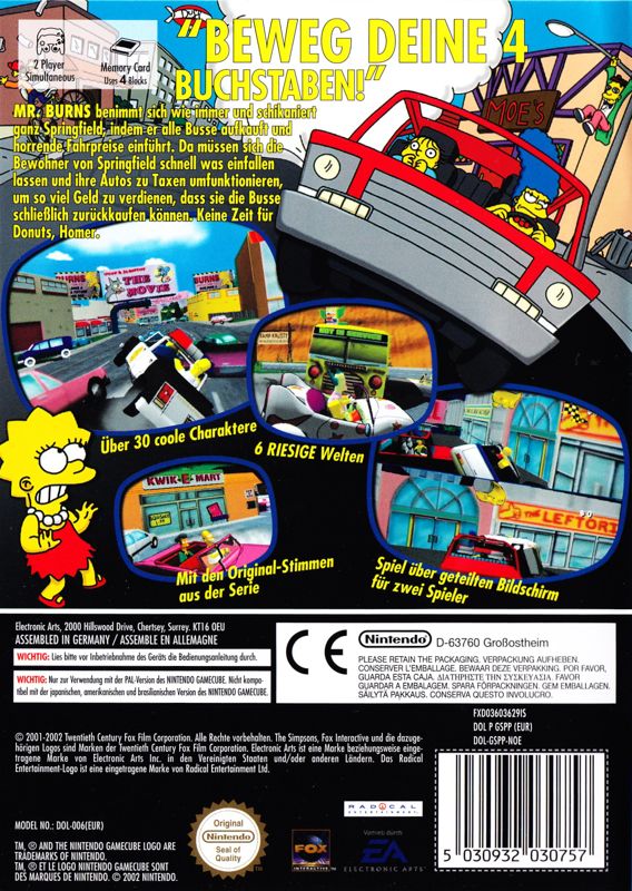 The Simpsons: Road Rage cover or packaging material - MobyGames