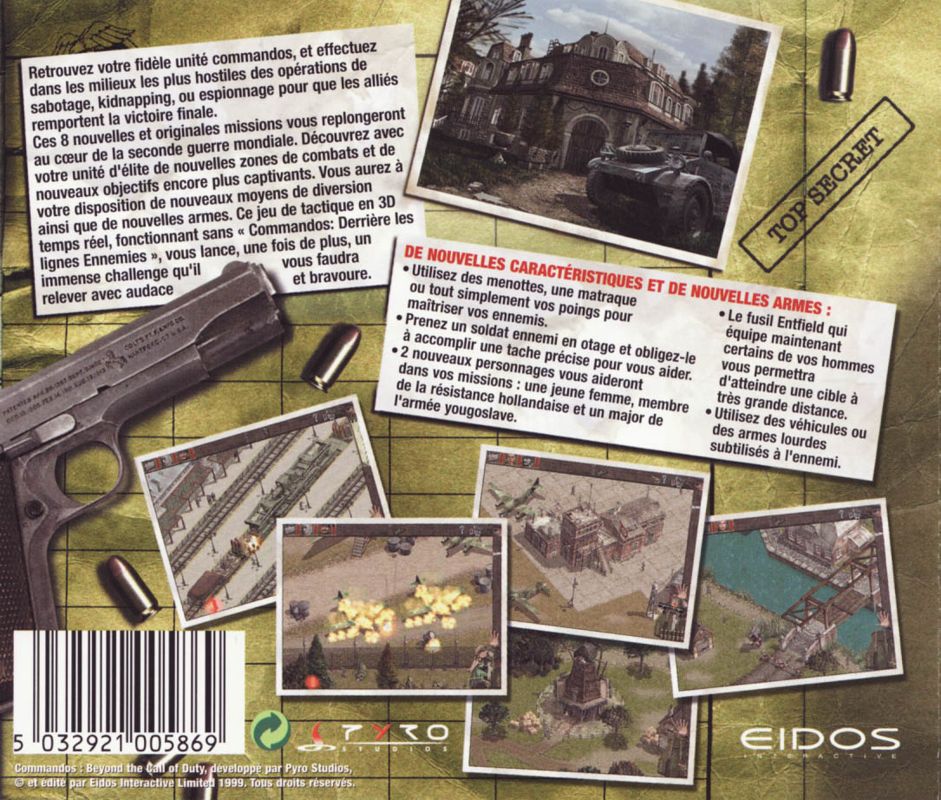 Other for Commandos: Beyond the Call of Duty (Windows): Jewel Case - Back