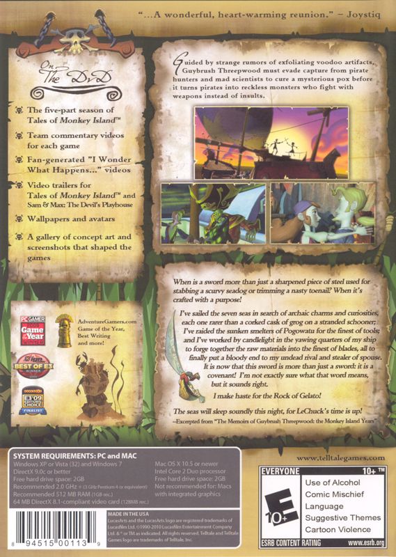 Other for Tales of Monkey Island (Macintosh and Windows): Keep Case - Back