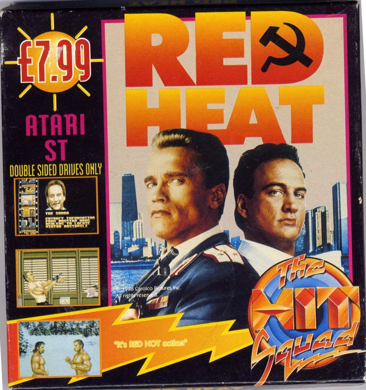 Front Cover for Red Heat (Atari ST) (Hit Squad release (for double sided ST drives only))